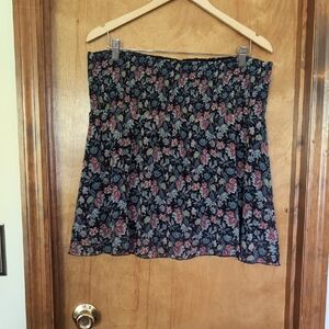 CAbi Floral A-Line Skirt - Black and Red